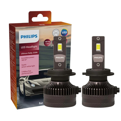 Philips LED 15000lm Ultinon Rally 3590 H4 H7 H8 H11 HB3 HB4 H19 HIR2 H1 Faro per auto 6500K Bianco Potenza massima 180W 12V 4200K U359N