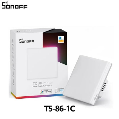 Sonoff TX Ultimate SONOFF T5 86 Interruttore da parete Sonoff Accesso completamente touch Bordo luminoso a LED Telecomando multi-sensorio tramite EWeLink