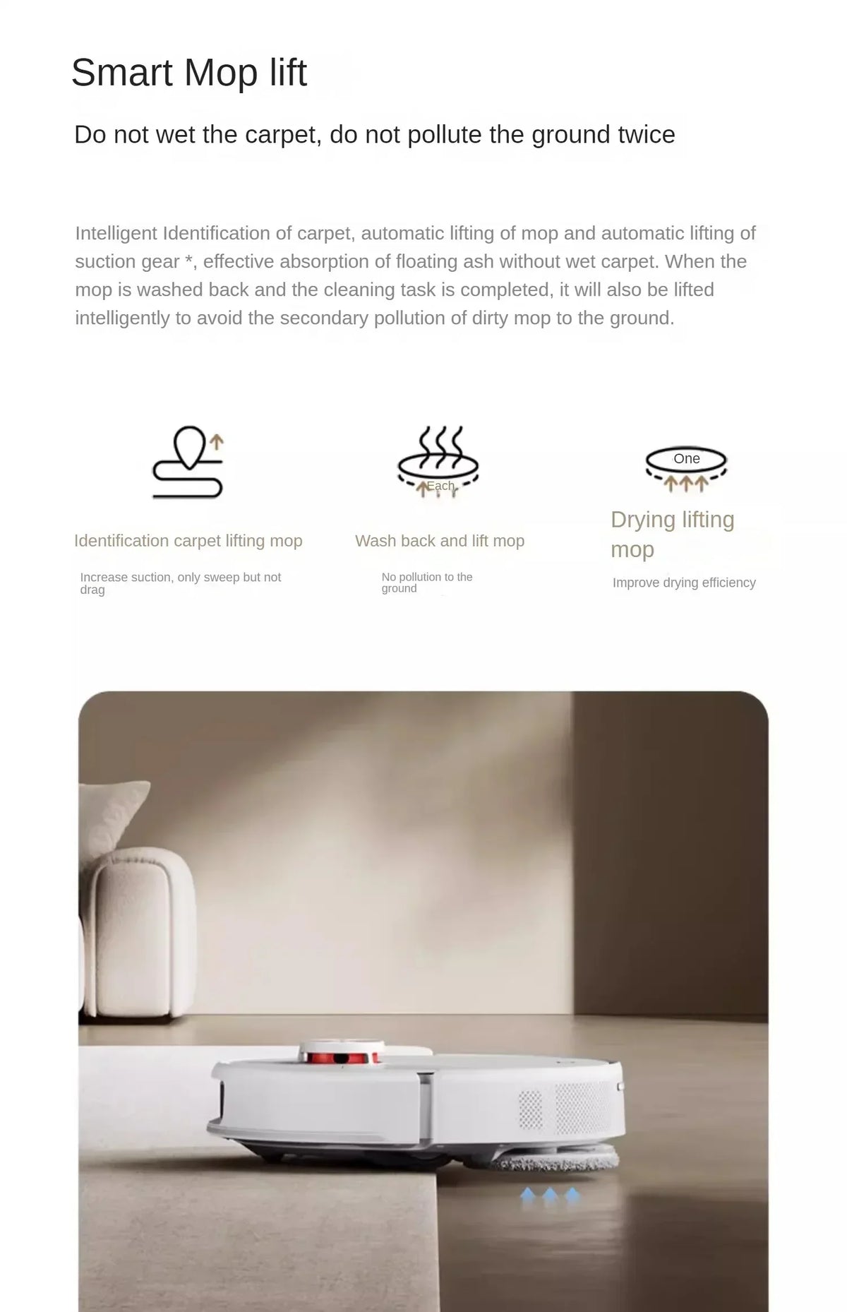 Nuovo robot aspirapolvere Xiaomi Mijia M30 Pro, potente e multifunzione, con funzione di taglio dei capelli integrata e sistema anti-groviglio.