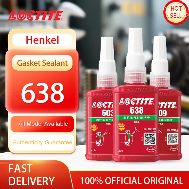 100% originale Loctite 638 660 680 648 603 609 620 660 641 Sigillante anaerobico 50ml Composto di fissaggio ad alta resistenza Frenafiletti
