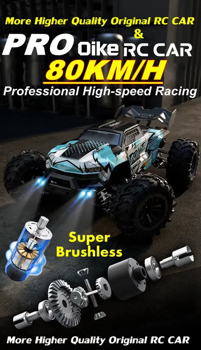 Auto radiocomandata Oike 4WD, fuoristrada 4x4, buggy ad alta velocità, camion super brushless, 50 o 80 km/h, auto da corsa con drift veloce, giocattolo, regalo
