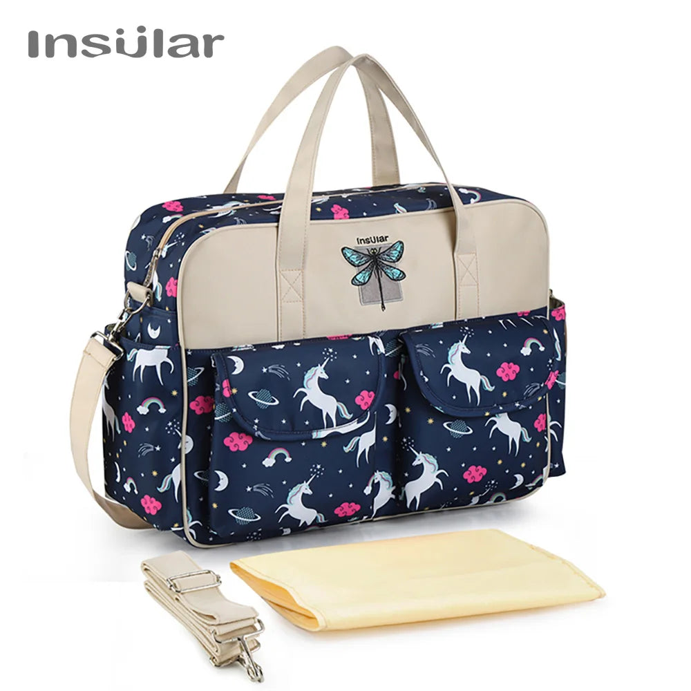 Borsa per pannolini impermeabile di nuovo stile borsa da viaggio Messenger di grande capacità borse multifunzionali per passeggino madre maternità