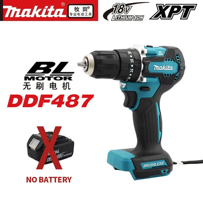 Makita Originale. Trapano Avvitatore a Batteria DDF487 Senza Spazzole, Cacciavite Elettrico a Impatto Ricaricabile, Utensile Elettrico 18V