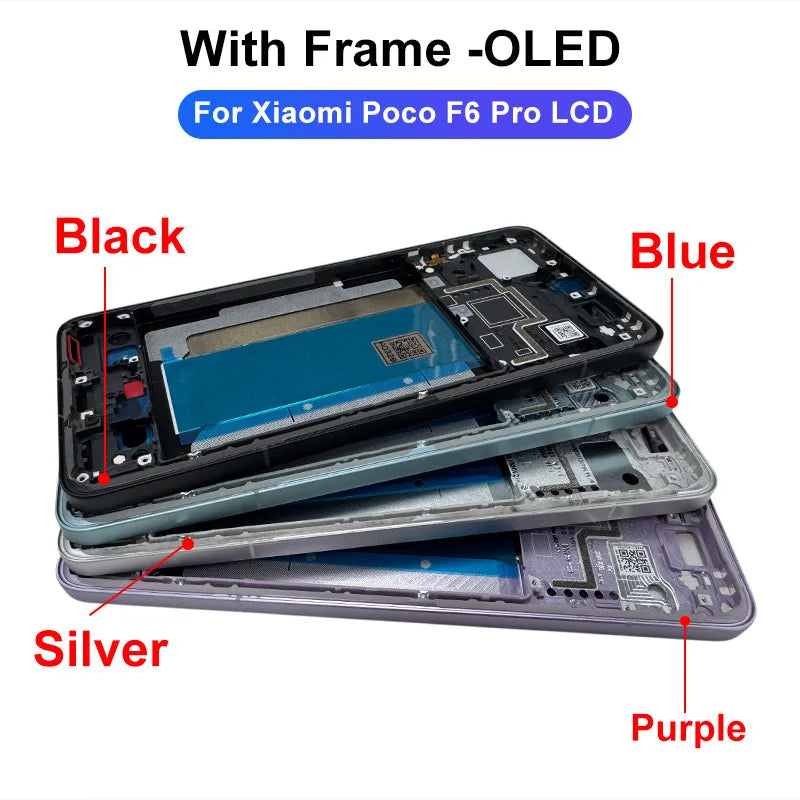 Display OLED da 6,67" per Xiaomi Poco F6 LCD 24069PC21G, schermo touch e digitalizzatore per Poco F6 Pro LCD 23113RKC6G, ricambi di ricambio