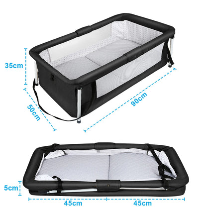 Culla da viaggio pieghevole, ideale per il sonno coniugale, per bambini, portatile, con recinto, adatta a neonati e bambini fino a 35 kg, con lati ventilati, rimovibile e lavabile, resistente all'usura, dimensioni 90*70*50 cm