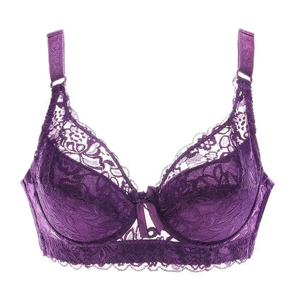 Reggiseno sottile a copertura totale, senza ferretto, regolabile, in pizzo, per taglie forti, copri seno, coppe B C D, reggiseno in pizzo taglie grandi 2028