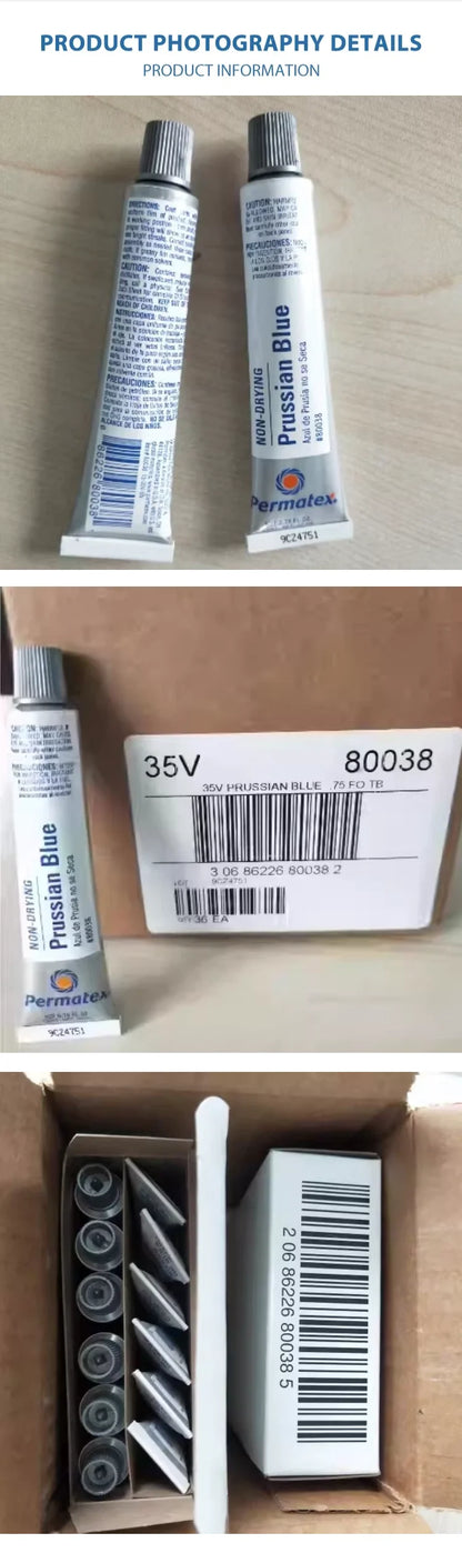 Permatex 80038 Prussian Blue Fitting Compound 0.75 oz Pasta Non Essiccante per Cuscinetti, Valvole, Ingranaggi, Utensili per Motori Automobilistici