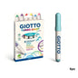 GIOTTO Set da 6 Pennarelli Pastello Turbo Giant Super Lavabili con Punta Larga in Feltro per Disegno, Colorazione, Progetti Artistici Scolastici per Bambini