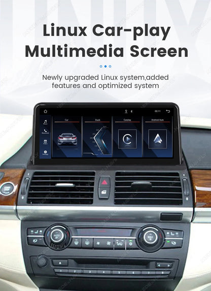 Mekede, autoradio con schermo touchscreen da 8,8 pollici, compatibile con CarPlay wireless e Android Auto, sistema di navigazione GPS, sistema multimediale per auto, sistema operativo Linux, radio per BMW X5 E70 X6 E71 2007-2