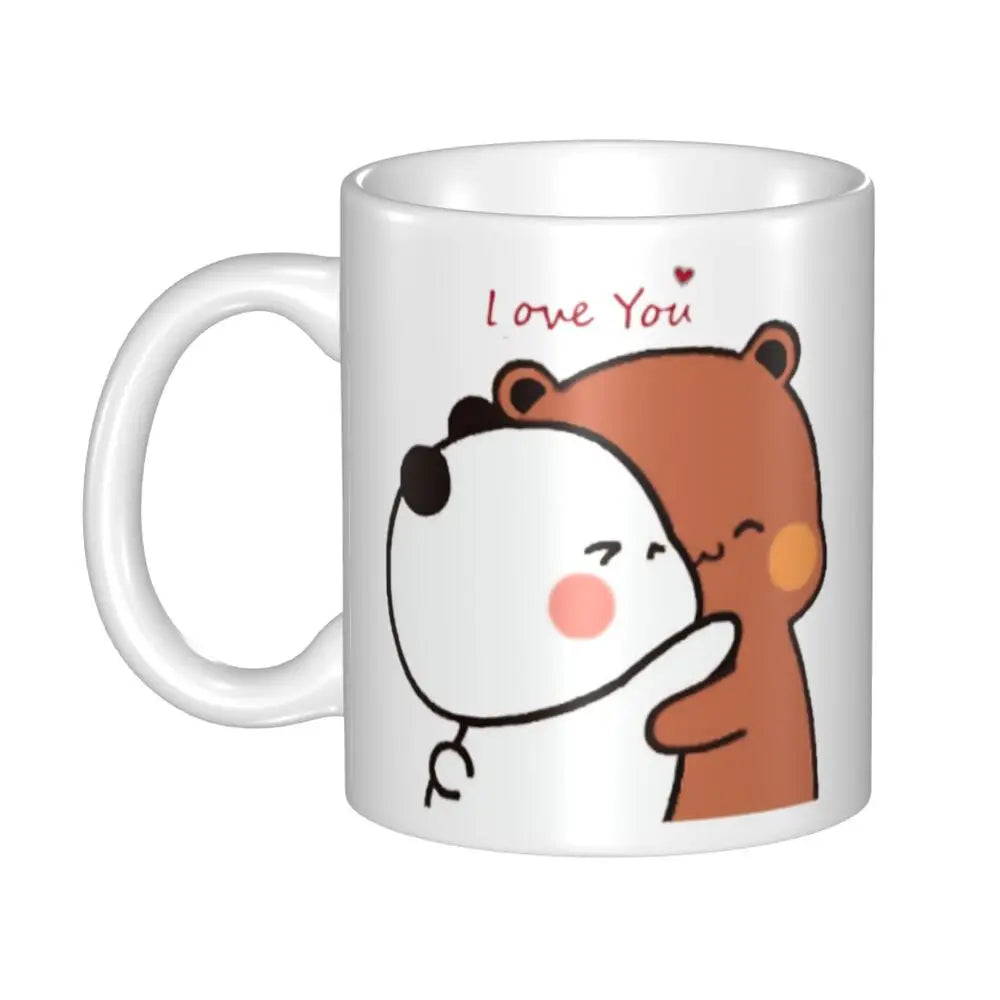 Tazze personalizzate per coppia Bubu Dudu Panda e Brownie Bear Tazza da caffè per tè al latte in ceramica fai-da-te