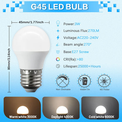 Confezione da 6/8/10 Lampadine LED E27 AC 220V 230V, 90LM/W CRI90 3W-24W, Illuminazione Bianca Calda/Fredda 3000K/4000K/6000K per Uso Domestico
