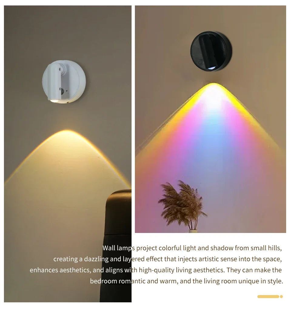 Lampada da Parete LED con Sensore di Movimento, Interruttore Touch, Luce Notturna, Faretto Magnetico Wireless Dimmerabile per Camera da Letto, Armadio, Scale, Decorazione