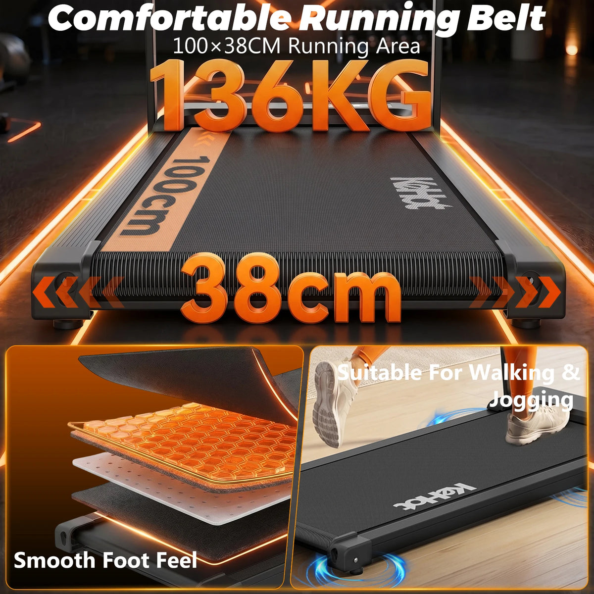 Tapis Roulant Pieghevole 2-in-1 con Controllo APP e Altoparlante Bluetooth, Macchina per Camminare e Correre a Casa 1-12km/h, Motore da 2.0HP di Potenza Massima, Display LED, 12 Programmi Preimpostati, Attrezzatura Fitness Pi