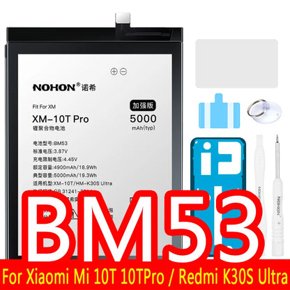 NOHON Batteria Per Xiaomi Mi 10 9 8 11T Pro 10T 11 Lite 12 12S 12X 13 6 5 MAX MIX 4 3 2 2S BM4R BM53 BM55 BM58 BM59 BP42 Batteria