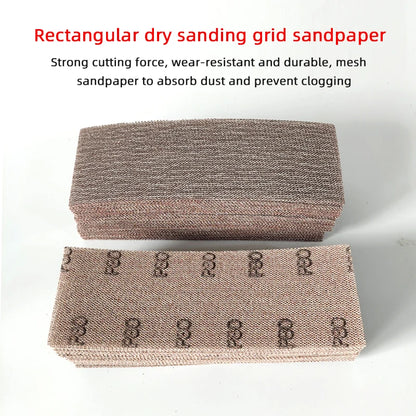 Foglio abrasivo a rete rettangolare autoadesivo 70x198mm per levigatura a secco, carta vetrata per stucco automobilistico, compatibile con Mirka