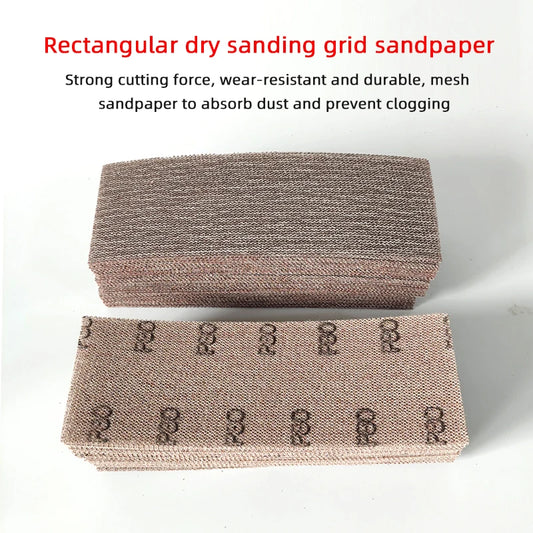 Foglio abrasivo a rete rettangolare autoadesivo 70x198mm per levigatura a secco, carta vetrata per stucco automobilistico, compatibile con Mirka