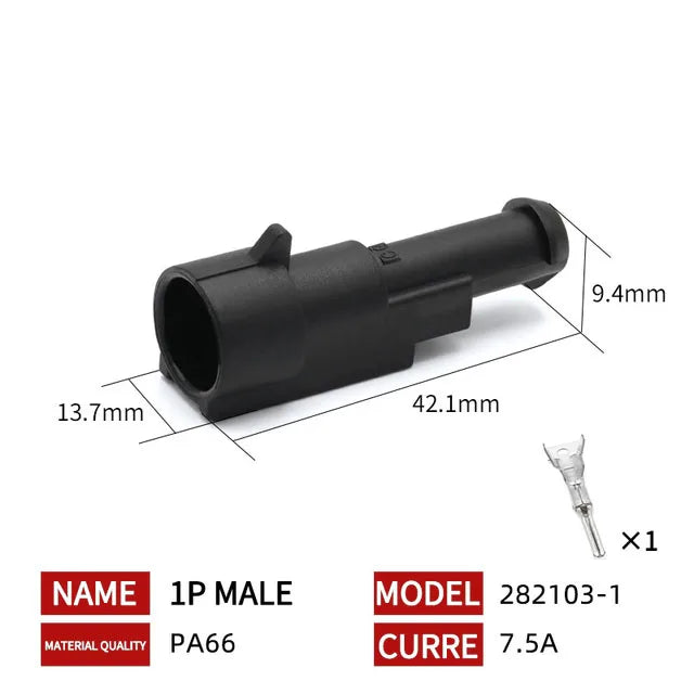 20/50/100 Set 1.5 Serie AMP Automobile Connettori 1/2/3/4/5/6 Pin Super Sigillo Impermeabile Cavo Elettrico connettore PA66 Nylon
