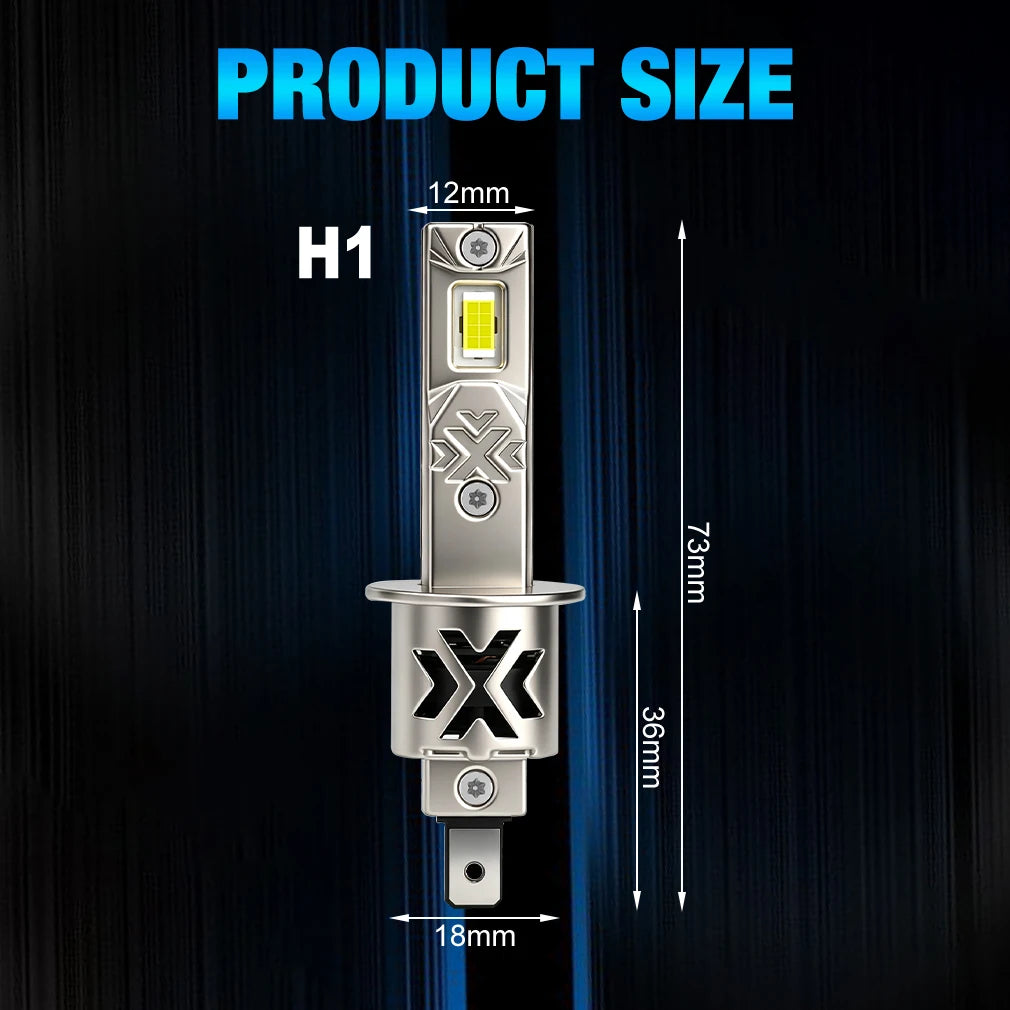 Fari LED XSTORM H1 Canbus 60000LM 500W, Fari Fendinebbia H1 LED per Auto con Ventola, Fari Spot Mini 1:1, Lampade Turbo