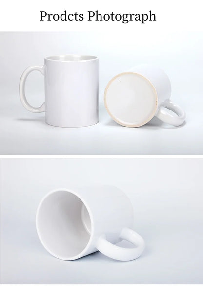 Tazze in Ceramica Bianca per Sublimazione 11Oz, Set da 2/4/12 Pezzi, Tazze in Porcellana per Caffè e Latte, Personalizzabili con Logo, Regalo per la Famiglia