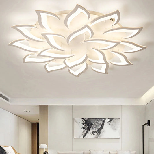 Plafoniera moderna a LED Lampadario di design floreale Dimmerabile Illuminazione domestica Cucina Soggiorno Camera da letto Lampada da soffitto lustro
