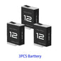 Batteria per GoPro Hero 12 11 10 9 Motion Camera, batteria ricaricabile da 1800mAh, caricatore a 3 slot con luce LED, custodia per GoPro
