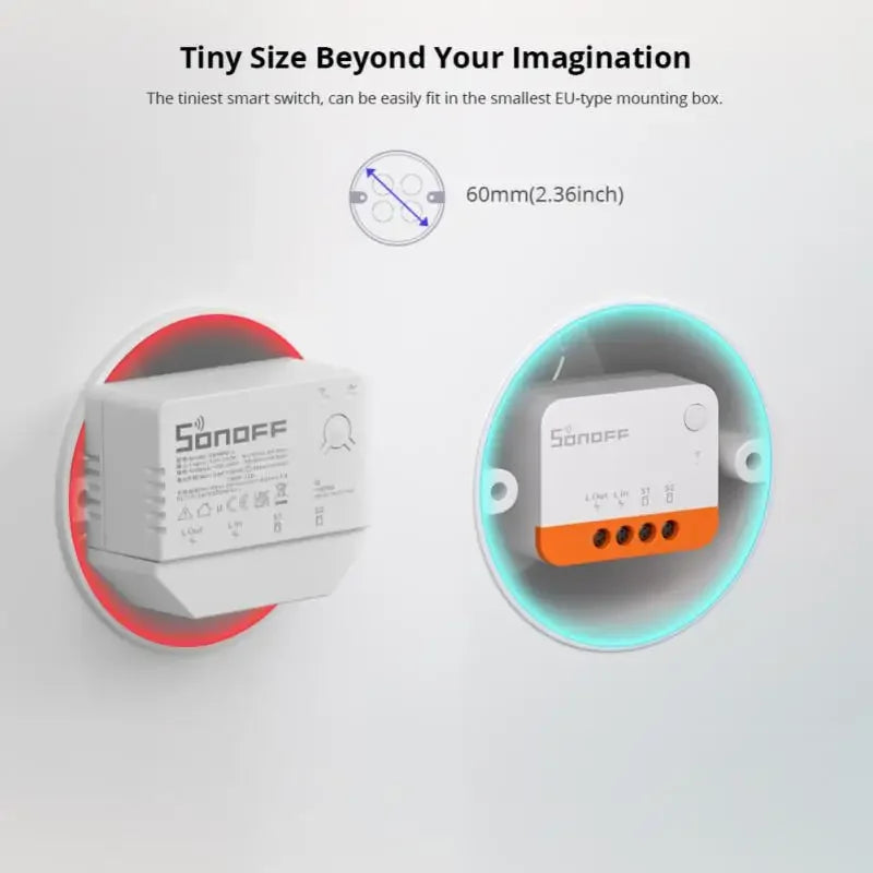 Sonoff ZBMINI L2 Zigbee Smart Switch fai-da-te Nessun cavo neutro richiesto Controllo bidirezionale a 1 banda Alexa Google Home Controllo vocale
