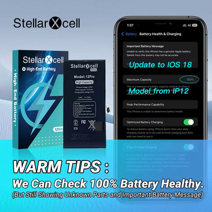 Batteria StellarXcell Ultra per iPhone, Spedita dalla Germania, per iPhone 8 8Plus, Batteria ad Alta Capacità, Batteria di Alta Qualità, Sostituzione Batteria iPhone con Strumenti Gratuiti, 0 Cicli, Mostra il 100% della Sal