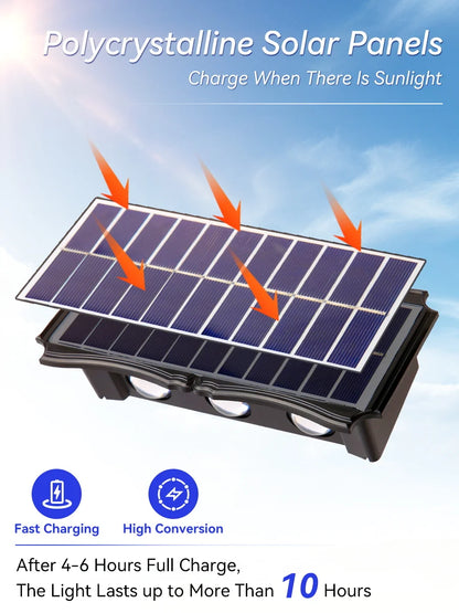 3 pezzi/1 pezzo Lampada da parete solare per cortile, strada, impermeabile, lampada da giardino esterna, decorazione solare per la casa, illuminazione da parete a LED per esterni