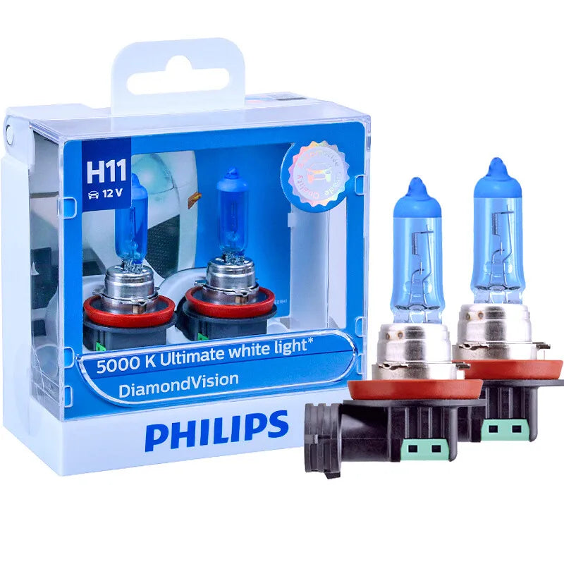 Philips H11 12V 55W Diamond Vision 5000K Lampadine alogene a luce super bianca Fari fendinebbia automatici 12362DVS2