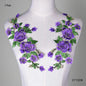 Tessuto per toppe ricamate con fiori eleganti viola per abiti, tende per la casa, accessori per abbigliamento da festa, riparazioni di applique per cucire