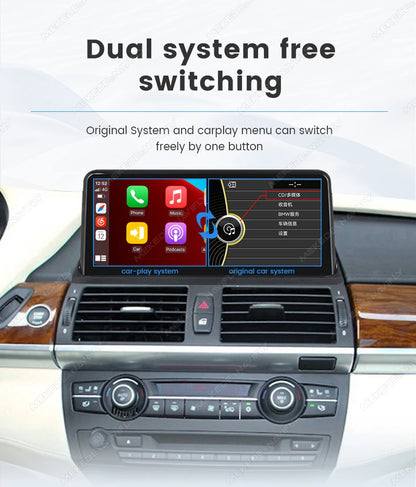 Sistema multimediale intelligente per auto con schermo QLED da 10,25 pollici, Linux, CarPlay wireless, Android Auto, per BMW E90 E91 E92 E93 2005-2012, con WiFi, BT, navigazione GPS e autoradio.