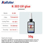 Adesivo UV Kafuter K-300 K-302 K-303 K-306, Colla Trasparente per Vetro, Acrilico e Cristallo, per Riparazioni Fai-da-Te, 50g