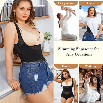 Mesh Shapewear Body per le donne Tummy Control vita Trainer Butt Lifter mutandine dimagrante Body Shaper Open Bust Underwear 2024