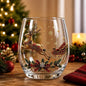 Bicchieri da vino in vetro decorato a tema natalizio, set di bicchieri originali per le feste, bicchieri da cocktail per feste e occasioni speciali, regalo natalizio per la famiglia.
