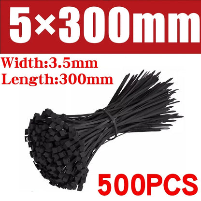 500/1000PCS fascette per cavi in Nylon di plastica fascette per cavi autobloccanti cinghie per cavi regolabili anello di fissaggio fascette per cavi per ufficio a casa