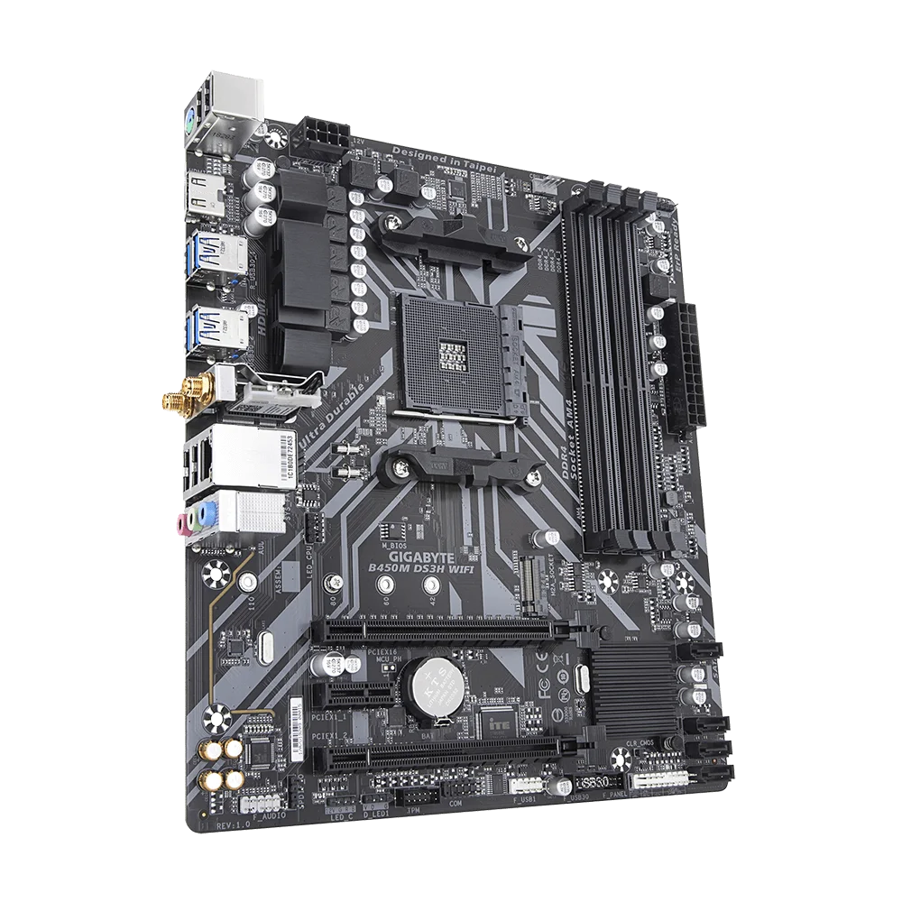 Scheda madre Gigabyte B450M DS3H WIFI AMD B450 AMD AM4 DDR4 128 GB Micro ATX M.2 Supporto CPU Ryzen 9 3900 5700GE 3700X 1700 5500