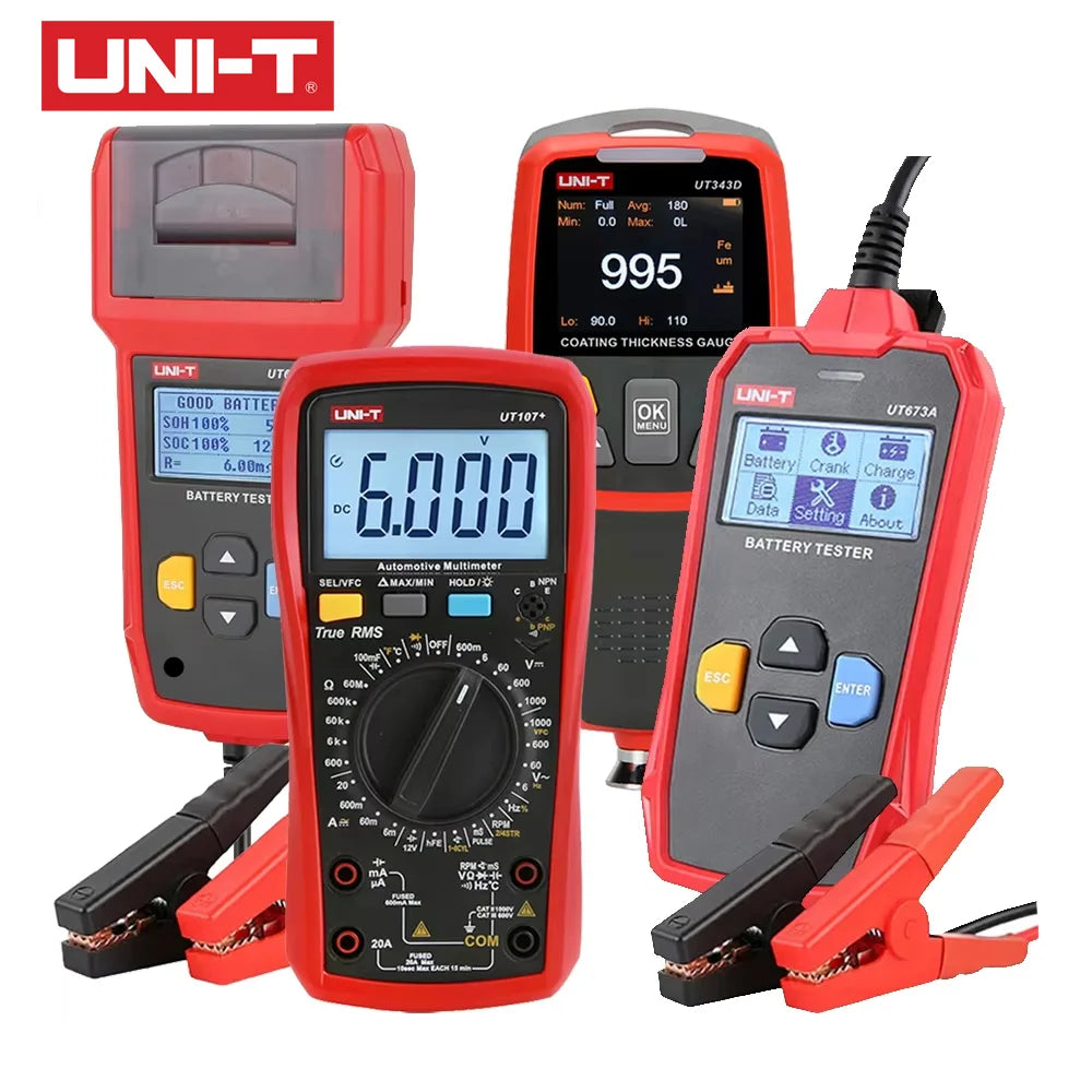 Multimetro Automobilistico UNI-T UT105+ UT107 PLUS, Tester per Batterie Auto UT673A UT675A, Misuratore di Spessore Rivestimenti UT343A UT343D