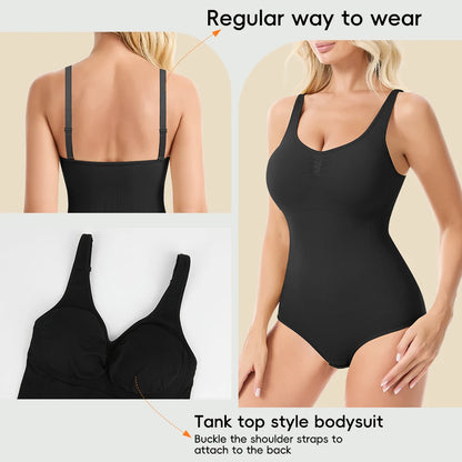 Body modellante da donna con controllo addominale, scollo all'americana, imbottito, modellante, senza schiena, copertura totale, intimo.