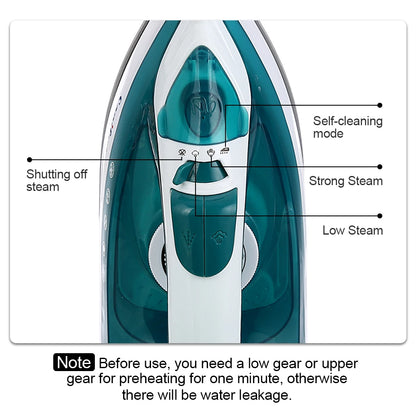 Ferro da stiro elettrico portatile Mini ferro da stiro a vapore per indumenti per ferro da stiro Ferro da stiro con piastra in ceramica regolabile per stirare Sonifer