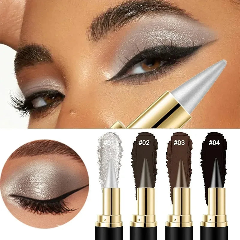 Matita Gel Eyeliner Impermeabile Opaca Nera Bianca Liscia Altamente Pigmentata Anti-sbavatura Stick Ombretto Multiuso Cosmetico per Trucco Occhi