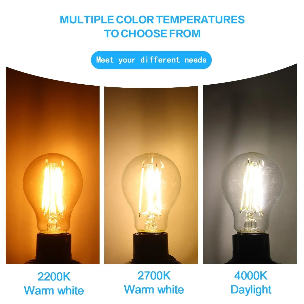 10 Lampadine LED E27 E14 B22 Stile Industriale Vintage, Retro Edison 8W 4W 6W 220V per Lampade a Filamento Incandescenti Edison