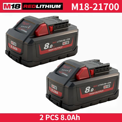 Nuova Batteria Milwaukee M18 8.0Ah ad Alta Potenza 18V Ricaricabile agli Ioni di Litio per Utensili Elettrici Cordless Milwaukee M18 Batteria 8Ah