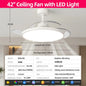 Ventilatore da soffitto semplice con luce Ventilatore elettrico intelligente retrattile Grande ventilatore per sala da pranzo per la casa Apparecchi decorativi da 42/48 pollici