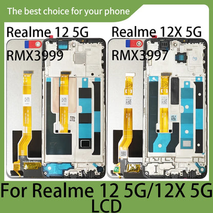 Display LCD Originale con Cornice per Realme 12 5G RMX3999 12x 5G RMX3997, Pannello Touch Screen Digitizer, Parti di Ricambio