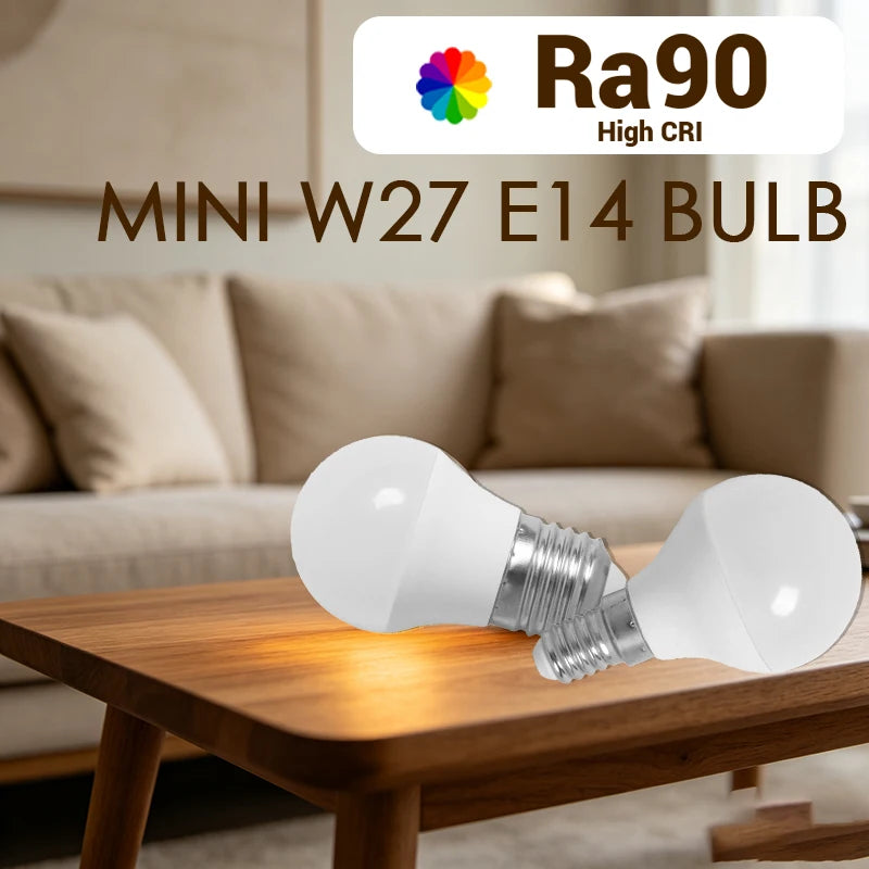 Lampadina LED G45 a spettro completo con attacco E14 E27, indice di resa cromatica CRI90, protezione per gli occhi, lampadina decorativa per illuminazione ambientale interna