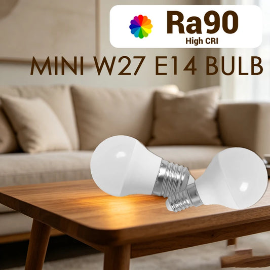 Lampadina LED G45 a spettro completo con attacco E14 E27, indice di resa cromatica CRI90, protezione per gli occhi, lampadina decorativa per illuminazione ambientale interna