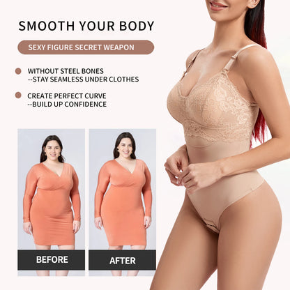 Perizoma in pizzo Body Shapewear Donna Nuovo Shaper per tutto il corpo Vita sottile Tummy Control Intimo Pancia piatta Corsetto liscio Nudo