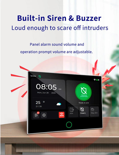 Sistema di Allarme Domestico KERUI con Schermo Touch da 7 Pollici, WiFi+4G, Compatibile con Tuya Smart, Protezione di Sicurezza FSK/ASK, Sensore PIR 433MHZ