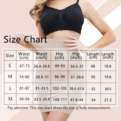 Sottogonna antiscivolo sopra il ginocchio Mezze sottoveste per abiti Shapewear Body Shaper Nuova gonna corta liscia per la biancheria intima con controllo della pancia