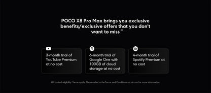 Versione Globale POCO X8 Pro Max 5G NFC Smartphone, Batteria Monster da 8500mAh, Dimensity 9500s, Display AMOLED da 6.83'' 1.5K 120Hz